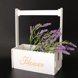 Maxbell Handmade Flower Basket Wooden Flower Pot Home Garden Decoration White
