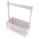 Maxbell Handmade Flower Basket Wooden Flower Pot Home Garden Decoration White