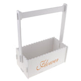 Maxbell Handmade Flower Basket Wooden Flower Pot Home Garden Decoration White