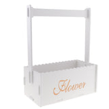Maxbell Handmade Flower Basket Wooden Flower Pot Home Garden Decoration White