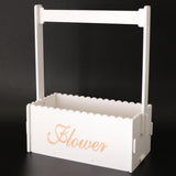 Maxbell Handmade Flower Basket Wooden Flower Pot Home Garden Decoration White