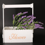 Maxbell Handmade Flower Basket Wooden Flower Pot Home Garden Decoration White