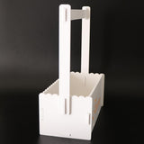 Maxbell Handmade Flower Basket Wooden Flower Pot Home Garden Decoration White