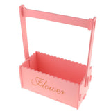 Maxbell Handmade Flower Basket Wooden Flower Pot Home Garden Decoration Pink