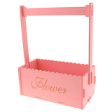 Maxbell Handmade Flower Basket Wooden Flower Pot Home Garden Decoration Pink