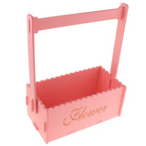 Maxbell Handmade Flower Basket Wooden Flower Pot Home Garden Decoration Pink