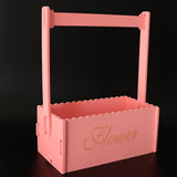 Maxbell Handmade Flower Basket Wooden Flower Pot Home Garden Decoration Pink