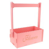 Maxbell Handmade Flower Basket Wooden Flower Pot Home Garden Decoration Pink