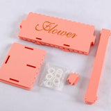 Maxbell Handmade Flower Basket Wooden Flower Pot Home Garden Decoration Pink
