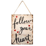 Maxbell Follow Your Heart Wooden Hanging Plaque Wedding Valentine's Day Gift Sign