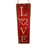 Maxbell Wedding Valentine's Day Decor Wooden Hanging Gift Plaque Love Sign Red