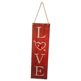 Maxbell Wedding Valentine's Day Decor Wooden Hanging Gift Plaque Love Sign Red
