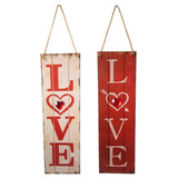 Maxbell Wedding Valentine's Day Decor Wooden Hanging Gift Plaque Love Sign Red