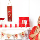 Maxbell Wedding Valentine's Day Decor Wooden Hanging Gift Plaque Love Sign Red