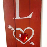 Maxbell Wedding Valentine's Day Decor Wooden Hanging Gift Plaque Love Sign Red