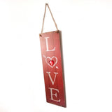 Maxbell Wedding Valentine's Day Decor Wooden Hanging Gift Plaque Love Sign Red