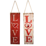 Maxbell Wedding Valentine's Day Decor Wooden Hanging Gift Plaque Love Sign Red