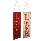 Maxbell Wedding Valentine's Day Decor Wooden Hanging Gift Plaque Love Sign Red