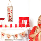 Maxbell Wedding Valentine's Day Decor Wooden Hanging Gift Plaque Love Sign White