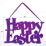 Maxbell Easter Door Hanger Happy Easter Hanging Wall Door Decoration Sign Purple