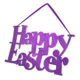 Maxbell Easter Door Hanger Happy Easter Hanging Wall Door Decoration Sign Purple