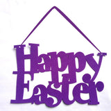 Maxbell Easter Door Hanger Happy Easter Hanging Wall Door Decoration Sign Purple