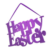 Maxbell Easter Door Hanger Happy Easter Hanging Wall Door Decoration Sign Purple