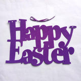 Maxbell Easter Door Hanger Happy Easter Hanging Wall Door Decoration Sign Purple