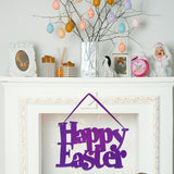 Maxbell Easter Door Hanger Happy Easter Hanging Wall Door Decoration Sign Purple