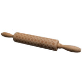 Maxbell Christmas Wooden Rolling Pin Embossed Baking Cookies Biscuit Fondant Decor