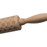 Maxbell Christmas Wooden Rolling Pin Embossed Baking Cookies Biscuit Fondant Decor
