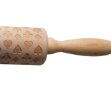 Maxbell Playing Card Wooden Embossed Rolling Pin Baking Tool DIY Kitchen Supplies