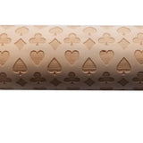 Maxbell Playing Card Wooden Embossed Rolling Pin Baking Tool DIY Kitchen Supplies