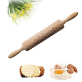 Maxbell Playing Card Wooden Embossed Rolling Pin Baking Tool DIY Kitchen Supplies