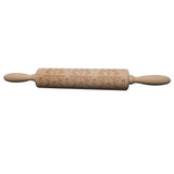 Maxbell Easter Wooden Rolling Pin Embossed Rabbit and Turnip Decor