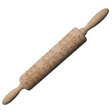 Maxbell Easter Wooden Rolling Pin Embossed Rabbit and Turnip Decor