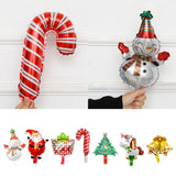 Maxbell 10pcs Mini Christmas Aluminum Foil Balloon Xmas Party Decor Props Cane