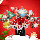 Maxbell 10pcs Mini Christmas Aluminum Foil Balloon Xmas Party Decor Props Cane