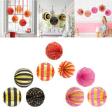 Maxbell 3Pcs Paper Lantern Hanging Decoration for Birthday Wedding Baby Shower Red