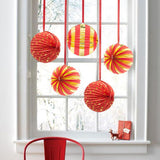 Maxbell 3Pcs Paper Lantern Hanging Decoration for Birthday Wedding Baby Shower Red