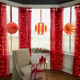 Maxbell 3Pcs Paper Lantern Hanging Decoration for Birthday Wedding Baby Shower Red