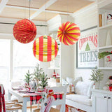 Maxbell 3Pcs Paper Lantern Hanging Decoration for Birthday Wedding Baby Shower Red