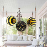 Maxbell 3Pcs Paper Lantern Hanging Decoration for Birthday Wedding Baby Shower Black