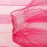Maxbell Bride to Be Tulle Veil with Comb for Wedding Bridal Shower 1 Layer Rose Red