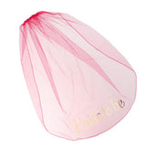 Maxbell Bride to Be Tulle Veil with Comb for Wedding Bridal Shower 1 Layer Rose Red