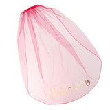Maxbell Bride to Be Tulle Veil with Comb for Wedding Bridal Shower 1 Layer Rose Red