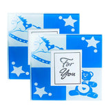 Maxbell 2pcs Table Cup Mat Photo Coaster Placemat Baby Shower Table Decoration Blue