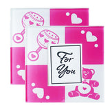 Maxbell 2pcs Table Cup Mat Photo Coaster Placemat Baby Shower Table Decoration Pink