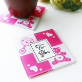Maxbell 2pcs Table Cup Mat Photo Coaster Placemat Baby Shower Table Decoration Pink