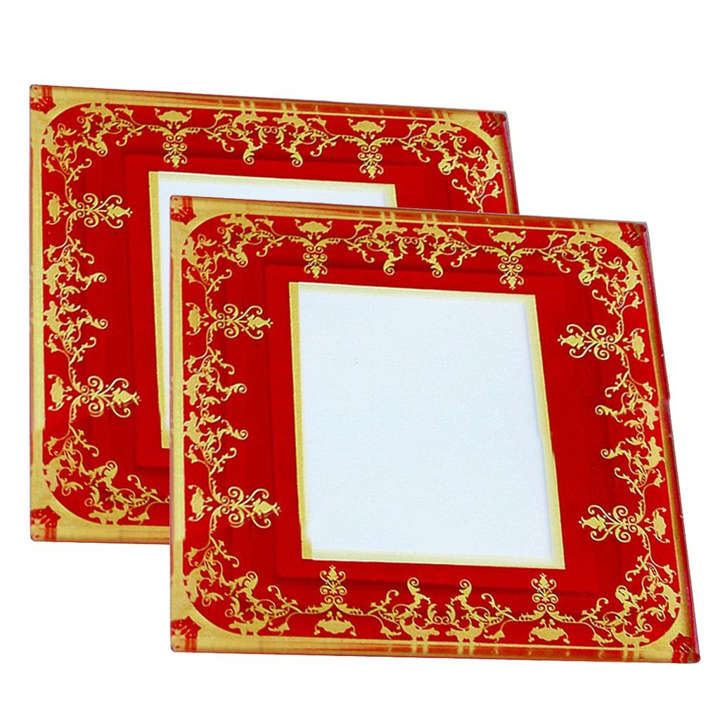 Maxbell  2pcs Themed Wedding Glass Photo Coaster Anniversary Photo Frame Favors